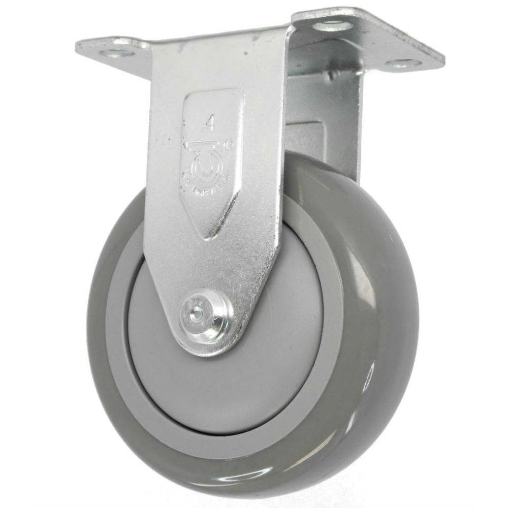 4" x 1-1/4" Light Medium Duty Rigid Caster with Poly-Pro Wheel - 76PP40GI4406YY