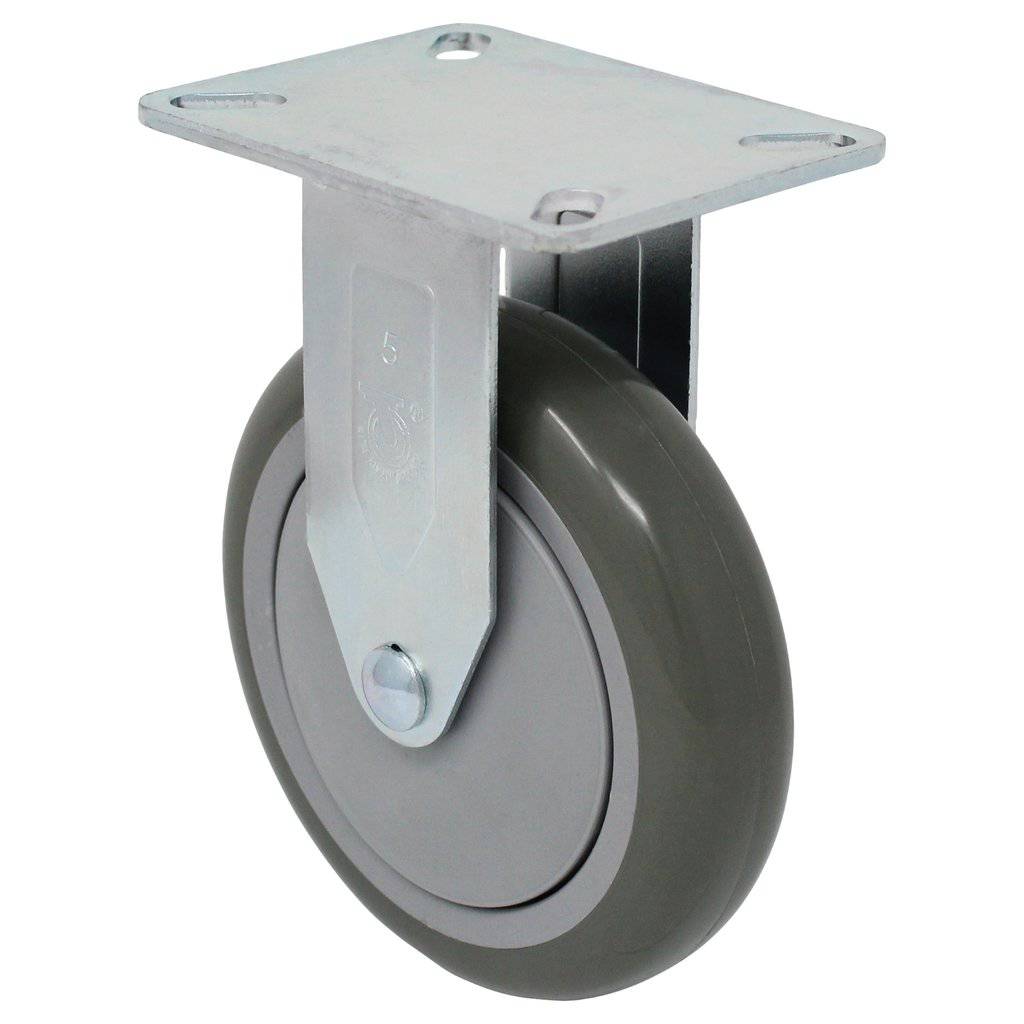 5" x 1-1/4" Light Medium Duty Rigid Caster with Poly-Pro Wheel - 76PP50GI4411YY