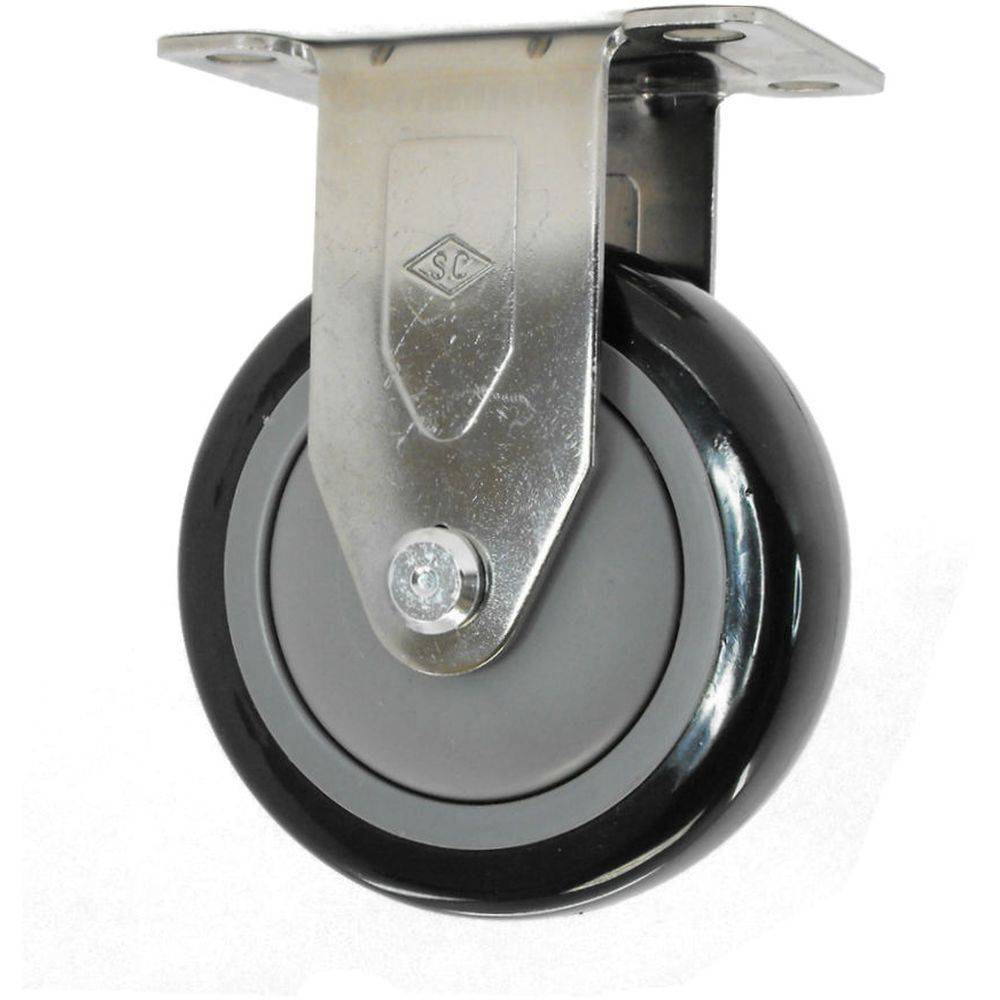 4" x 1-1/4" Light Duty Stainless Steel Rigid Caster with Poly-Pro Wheel - S8PP40GA4406YY