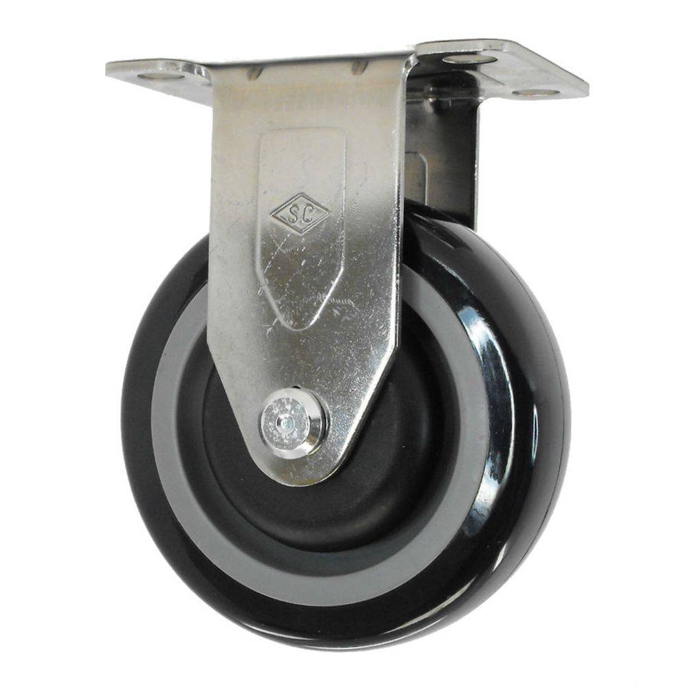 4" x 1-1/4" Light Medium Duty Stainless Steel Rigid Caster with Poly-Pro Wheel - 16PP40GP4706YY