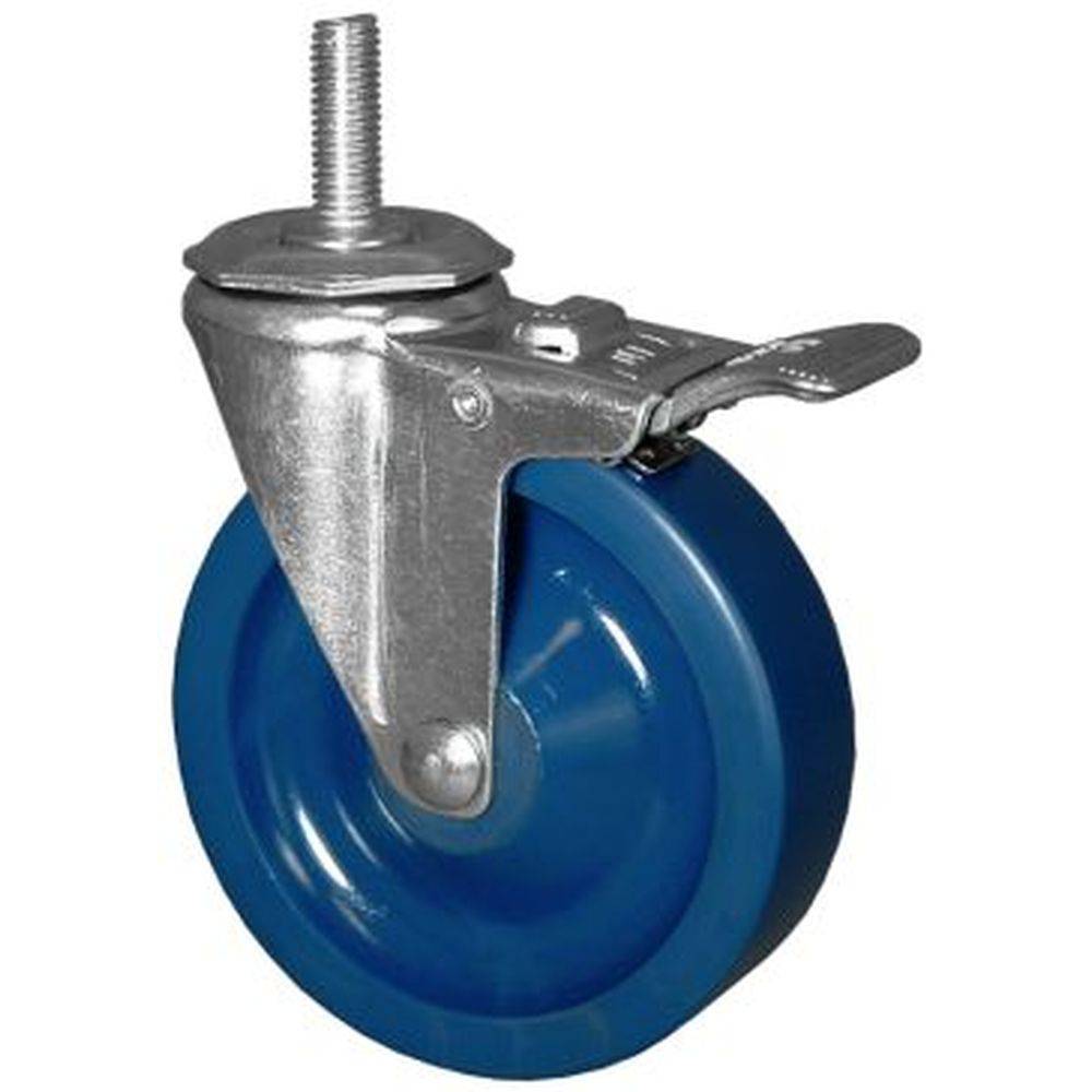5" x 1-1/4" Light Medium Duty Total Lock Swivel Caster with Duralastomer Wheel - 17SU50GL9068YY