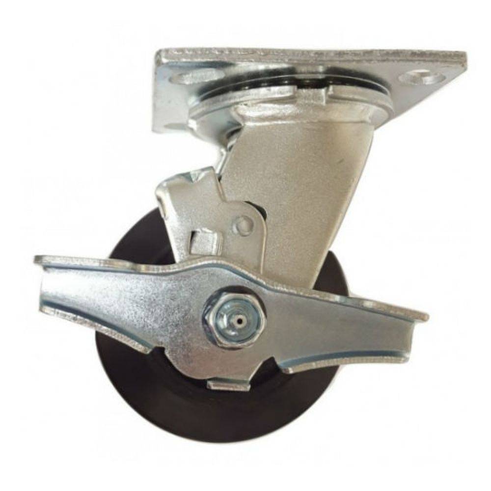 4" x 2" Medium Duty Series Swivel Caster with Mold-On Rubber on Cast Iron Wheel - 27RS40JB0417TY