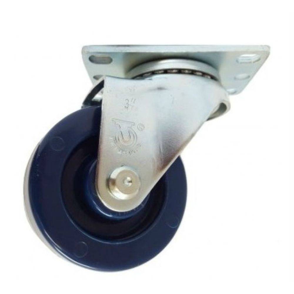 3" x 1-1/4" Light Medium Duty Swivel Caster with Duralastomer Wheel - 75SU30GL9006YY