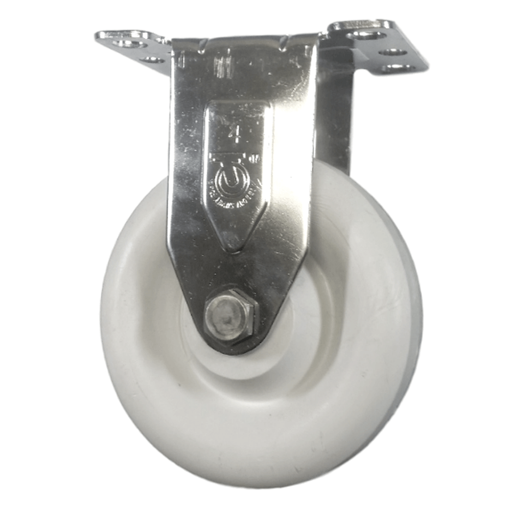 4" x 1-1/4" Light Medium Duty Stainless Steel Rigid Caster with Polyolefin Wheel - 16PO40GJ9006YY