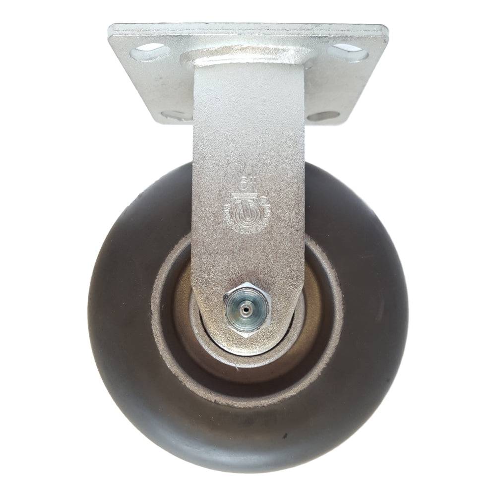 6" x 2" Medium Duty Series Rigid Caster with Dura-Cushion Wheel - 28BC60JX6317YY