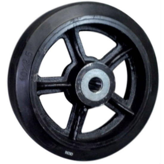 10" x 2" Mold-On Rubber on Cast Iron Wheel - RS10JB02