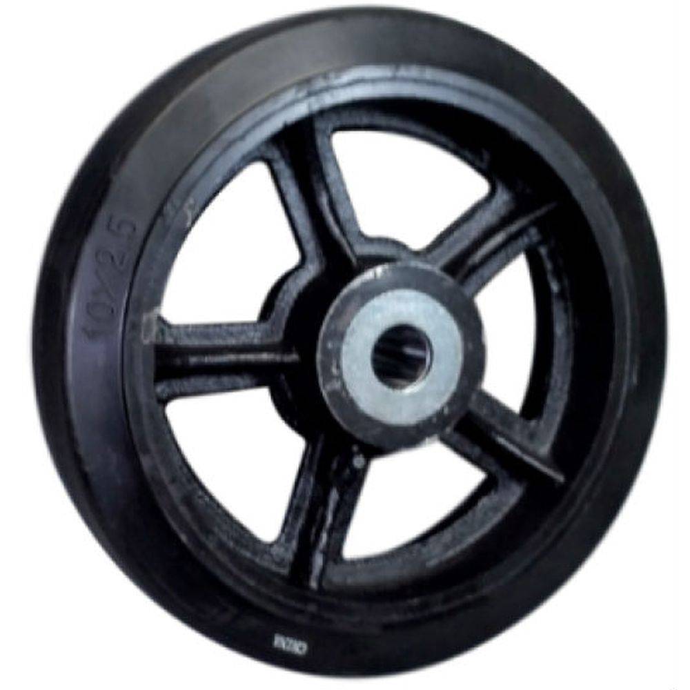 10" x 3" Mold-On Rubber on Cast Iron Wheel - RS10LB24