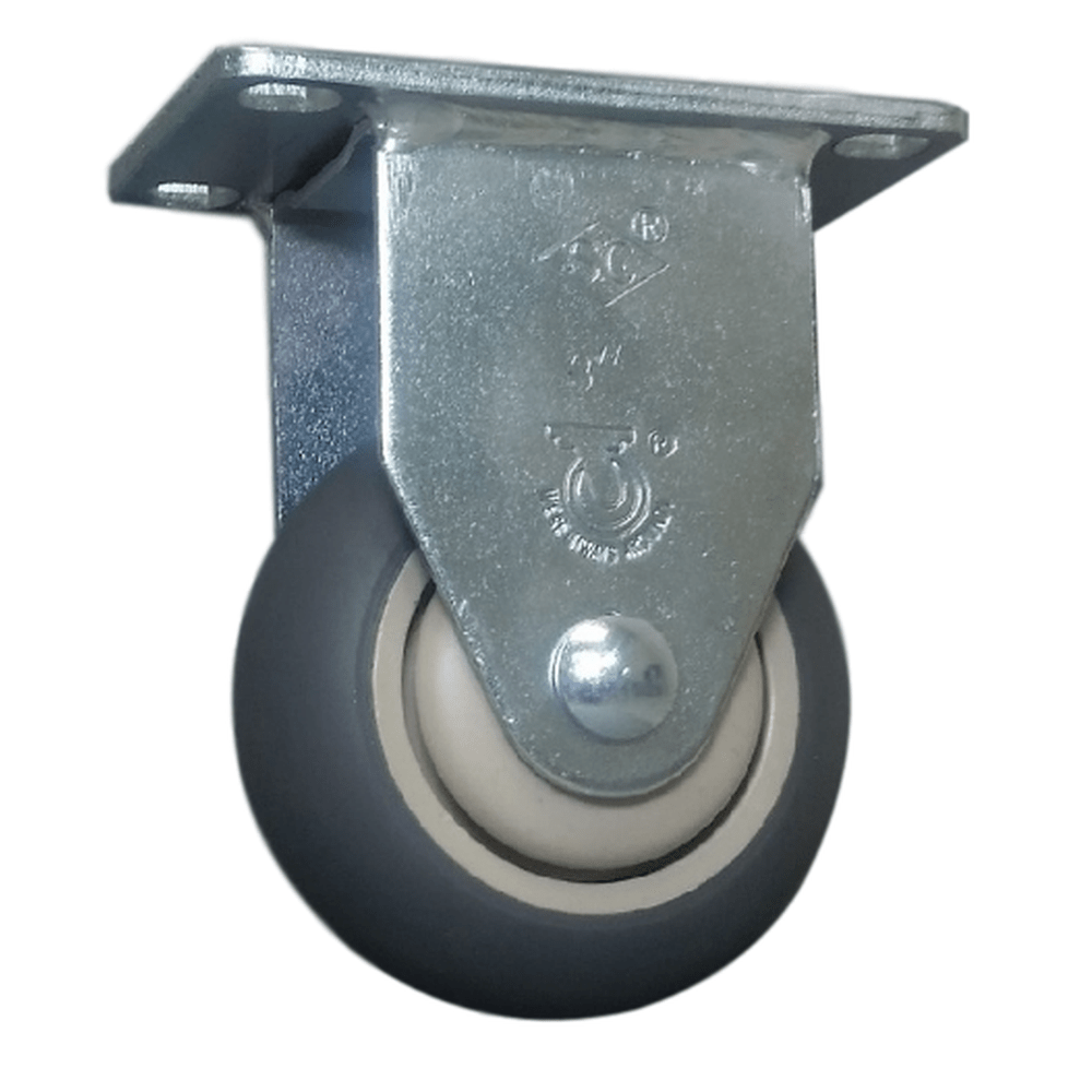 3" x 1-1/4" Light Medium Duty Rigid Caster with Thermo-Pro Wheel - 76TP30GY4706YY