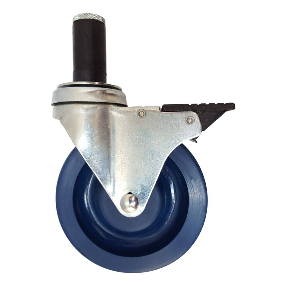 5" x 1-1/4" Light Medium Duty Total Lock Swivel Caster with Duralastomer Wheel - T3SU50GL9072YY