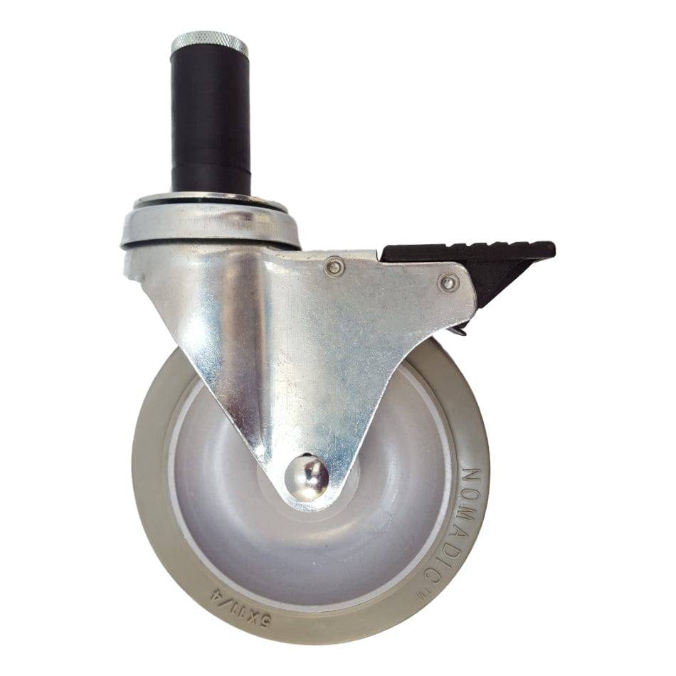 5" x 1-1/4" Light Medium Duty Total Lock Swivel Caster with Nomadic Wheel - T3NM50GI4372YY