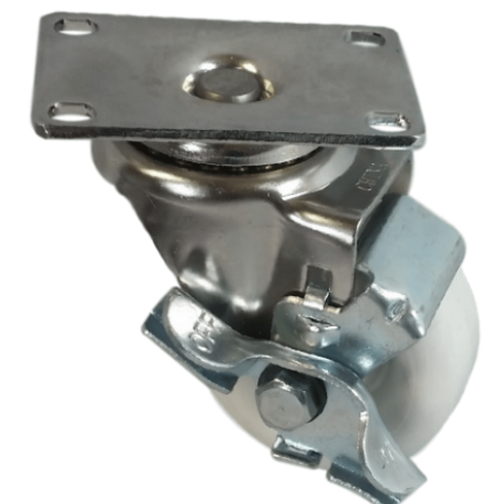 3" x 1-1/4" Light Medium Duty Stainless Steel Swivel Caster with Polyolefin Wheel - 15PO30GJ9006TY