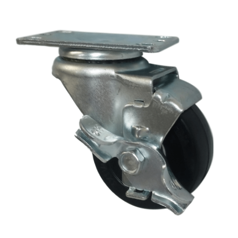 3" x 1-1/4" Light Medium Duty Swivel Caster with Soft Rubber Wheel - 75SR30GB4206TY