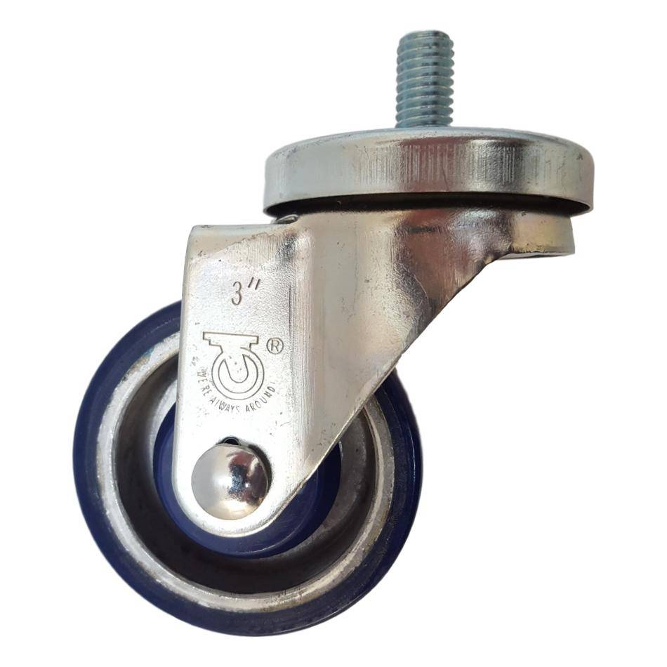 3" x 1-1/4" Light Medium Duty Swivel Caster with Polyon Aluminum Wheel - 21PA30GL4368YY