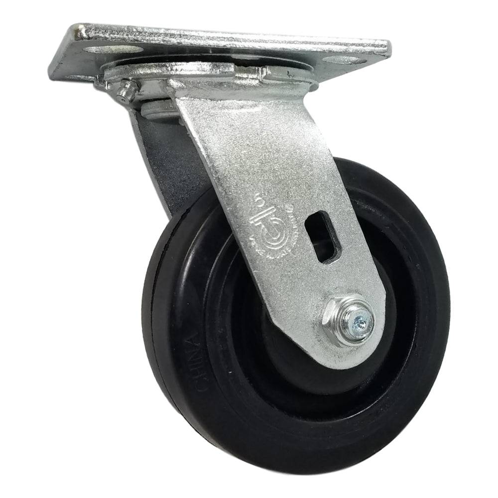 5" x 2" Medium Duty Series Swivel Caster with Rubber on Nylon Wheel - 27NR50JB6017YY
