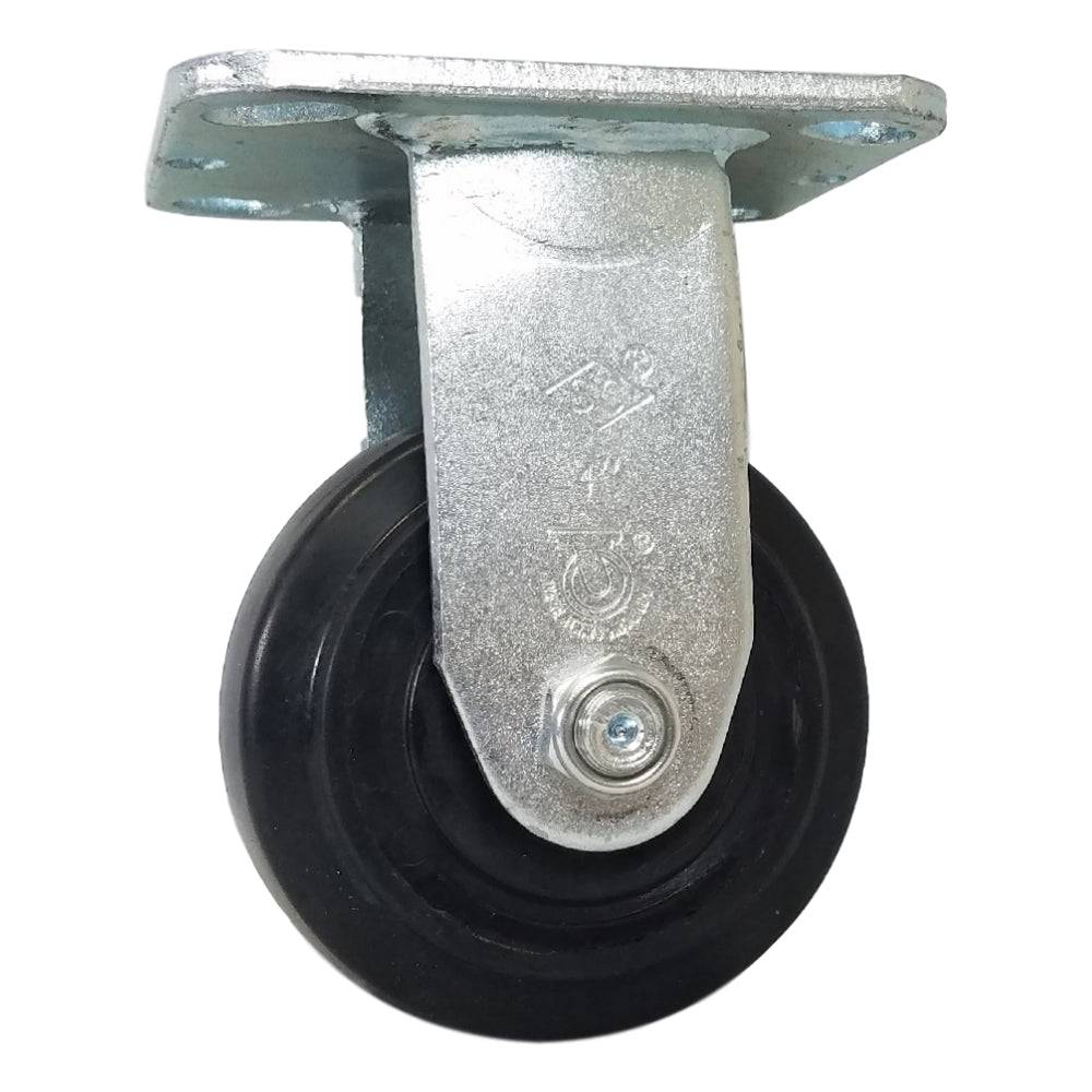 4" x 2" Medium Duty Series Rigid Caster with Rubber on Nylon Wheel - 28NR40JB6017YY
