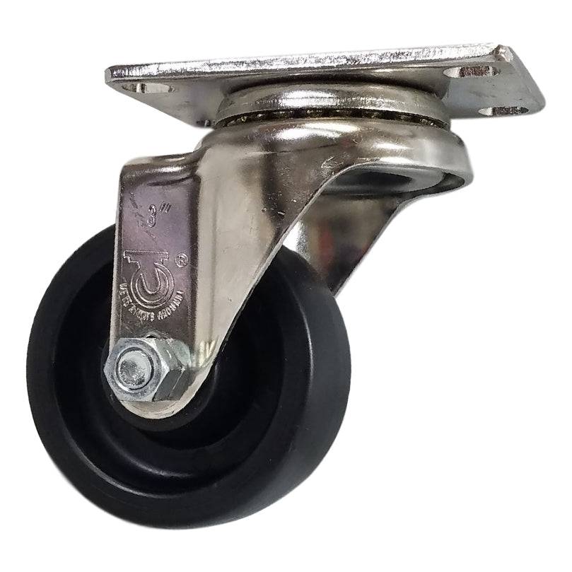 3" x 1-1/4" Food Service/Institional Stainless Steel Swivel Caster with Polyolefin Wheel - 73PO30GB8206YY