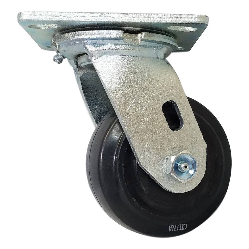 4" x 2" Medium Duty Series Swivel Caster with Rubber on Nylon Wheel - 27NR40JB6017PY