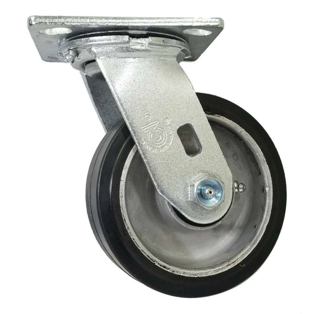 5" x 2" Medium Duty Series Swivel Caster with Rubber on Aluminum Wheel - 27RA50JB0417YY