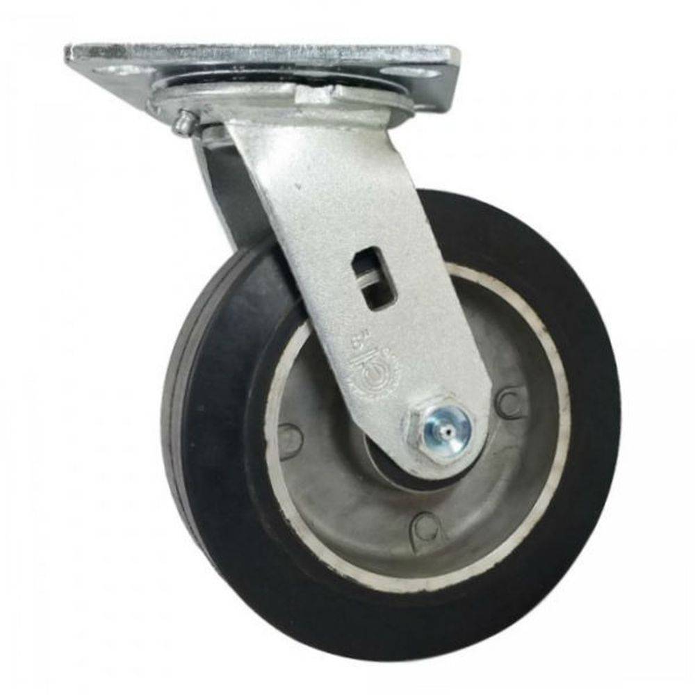 6" x 2" Medium Duty Series Swivel Caster with Rubber on Aluminum Wheel - 27RA60JB0417YY