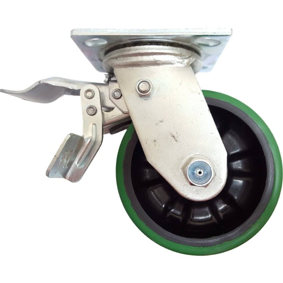 5" x 2" Leading Total Lock Swivel Caster with Polyon Maxrok Wheel - DTMU50JG6017YY