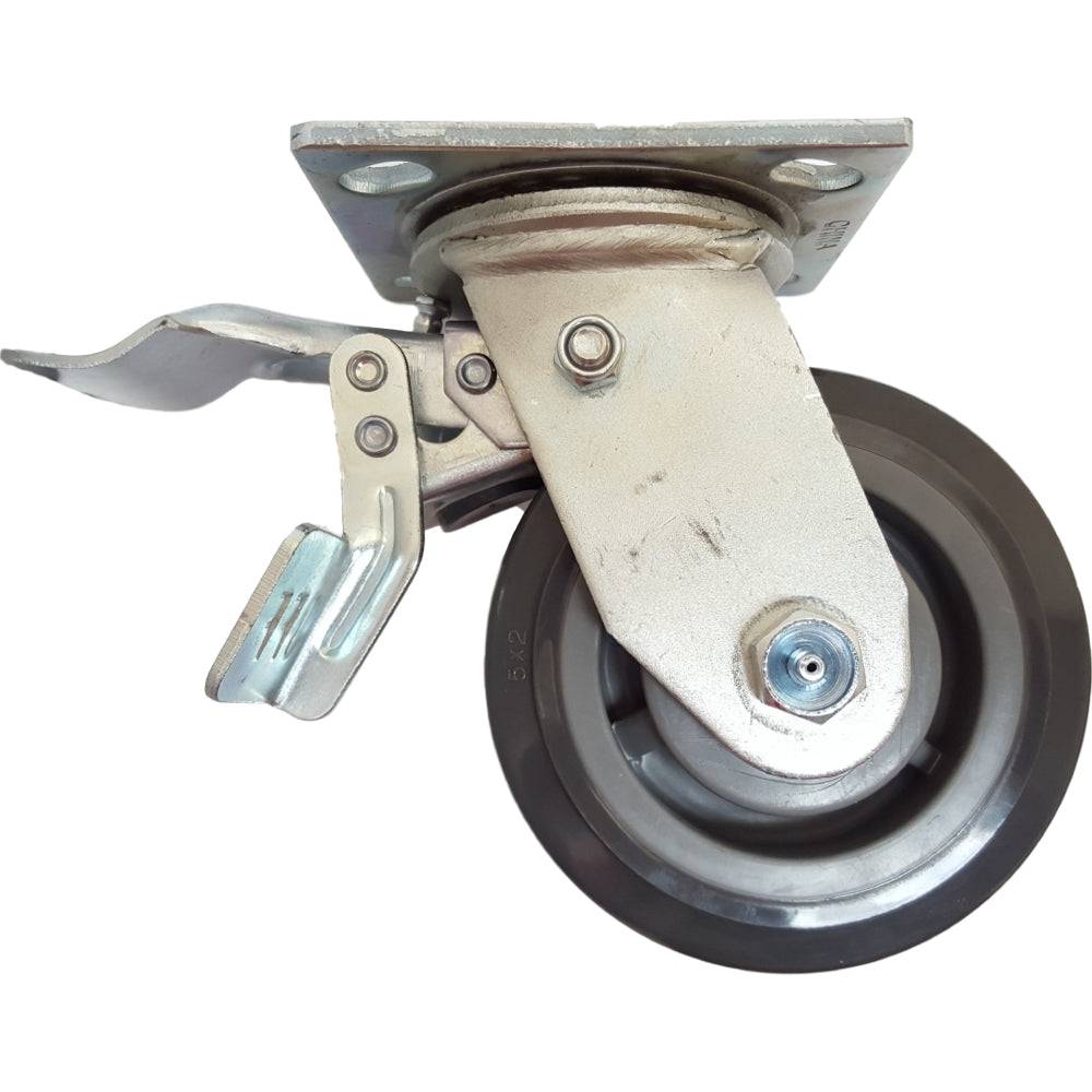 5" x 2" Leading Total Lock Swivel Caster with Polymadic Wheel - DTPM50JI6017YY