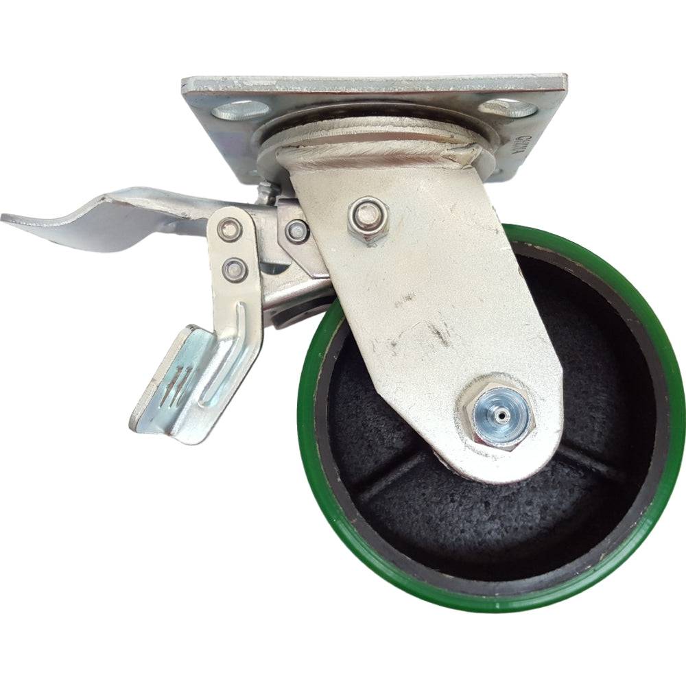 5" x 1-1/4" Leading Total Lock Swivel Caster with Polyon Wheel - DTPU50JG0417YY