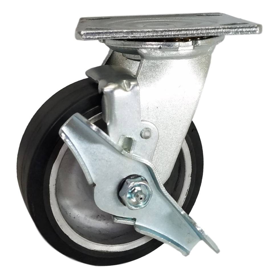 5" x 2" Medium Duty Series Swivel Caster with Rubber on Aluminum Wheel - 27RA50JB0417TY