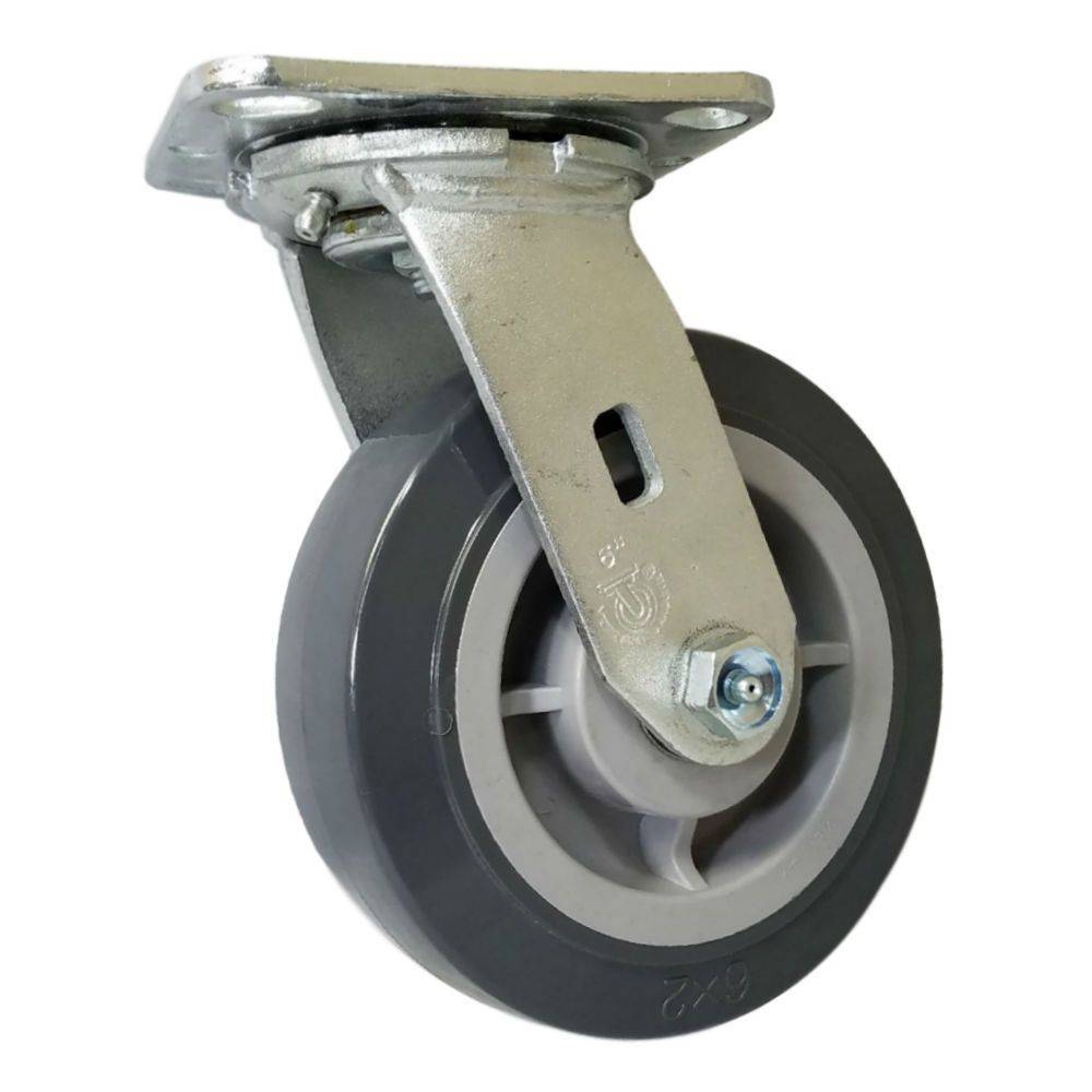 6" x 2" Medium Duty Series Swivel Caster with Polymadic Wheel - 27PM60JI6017YY