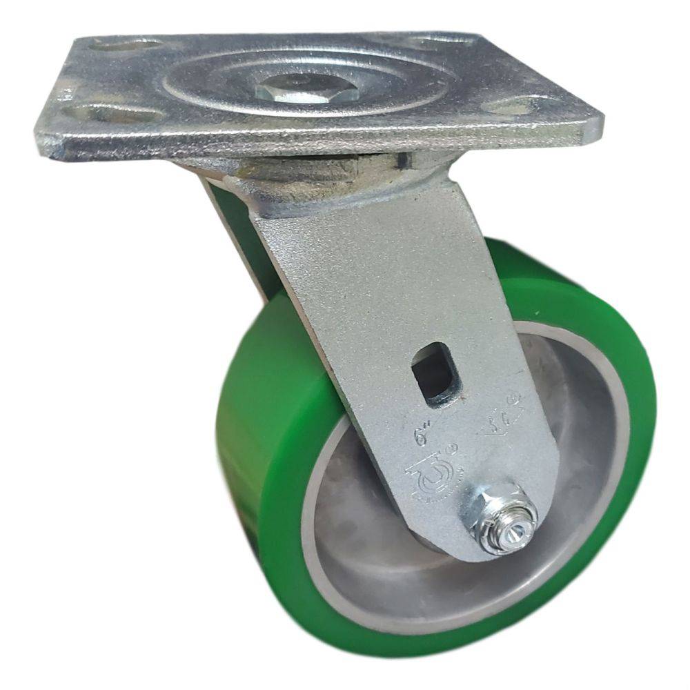 6" x 2" Medium Duty Series Swivel Caster with Polyon Aluminum Wheel - 27PA60JN6017YY