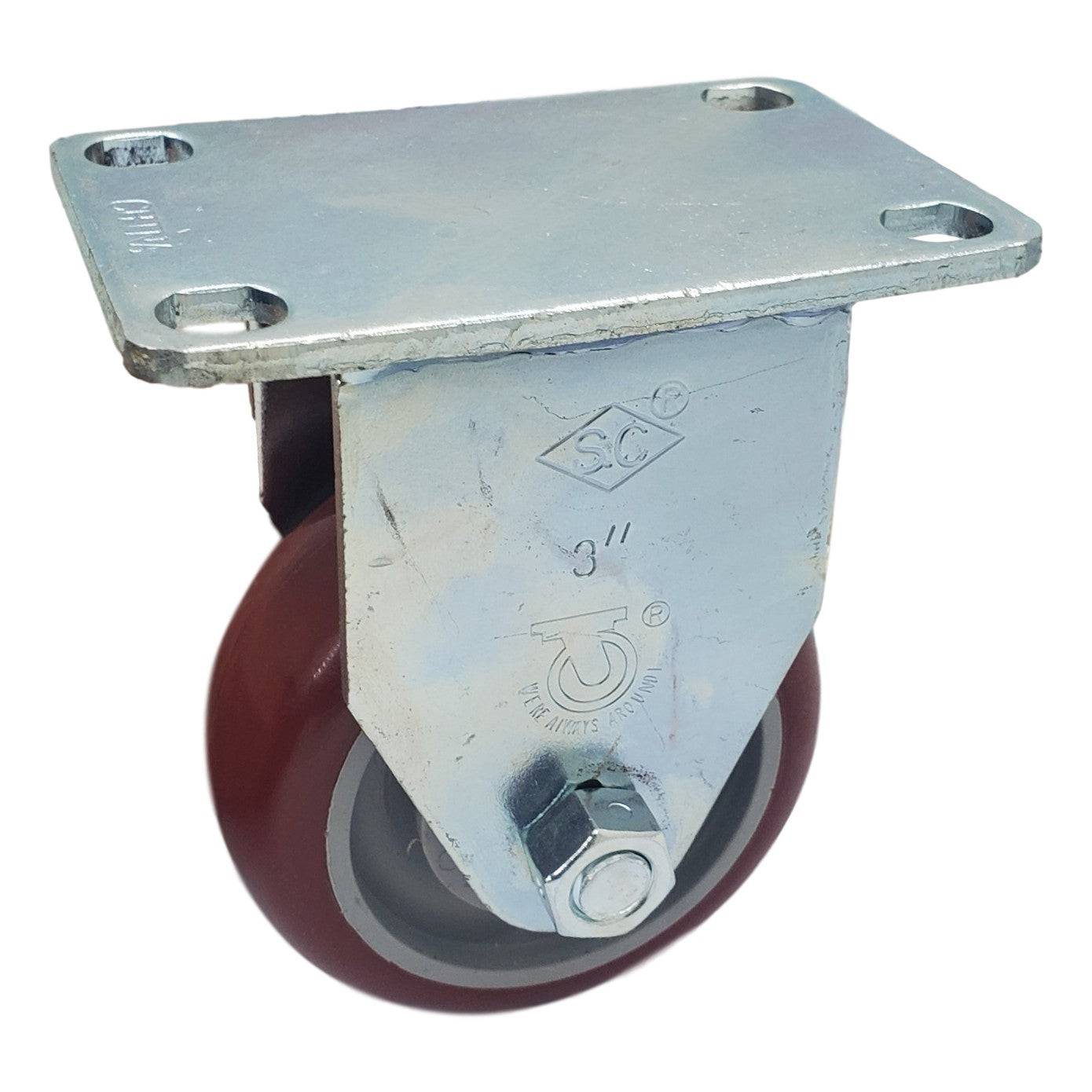 3" x 1-1/4" Light Medium Duty Rigid Caster with Polymadic Wheel - 76PM30GM4306YY