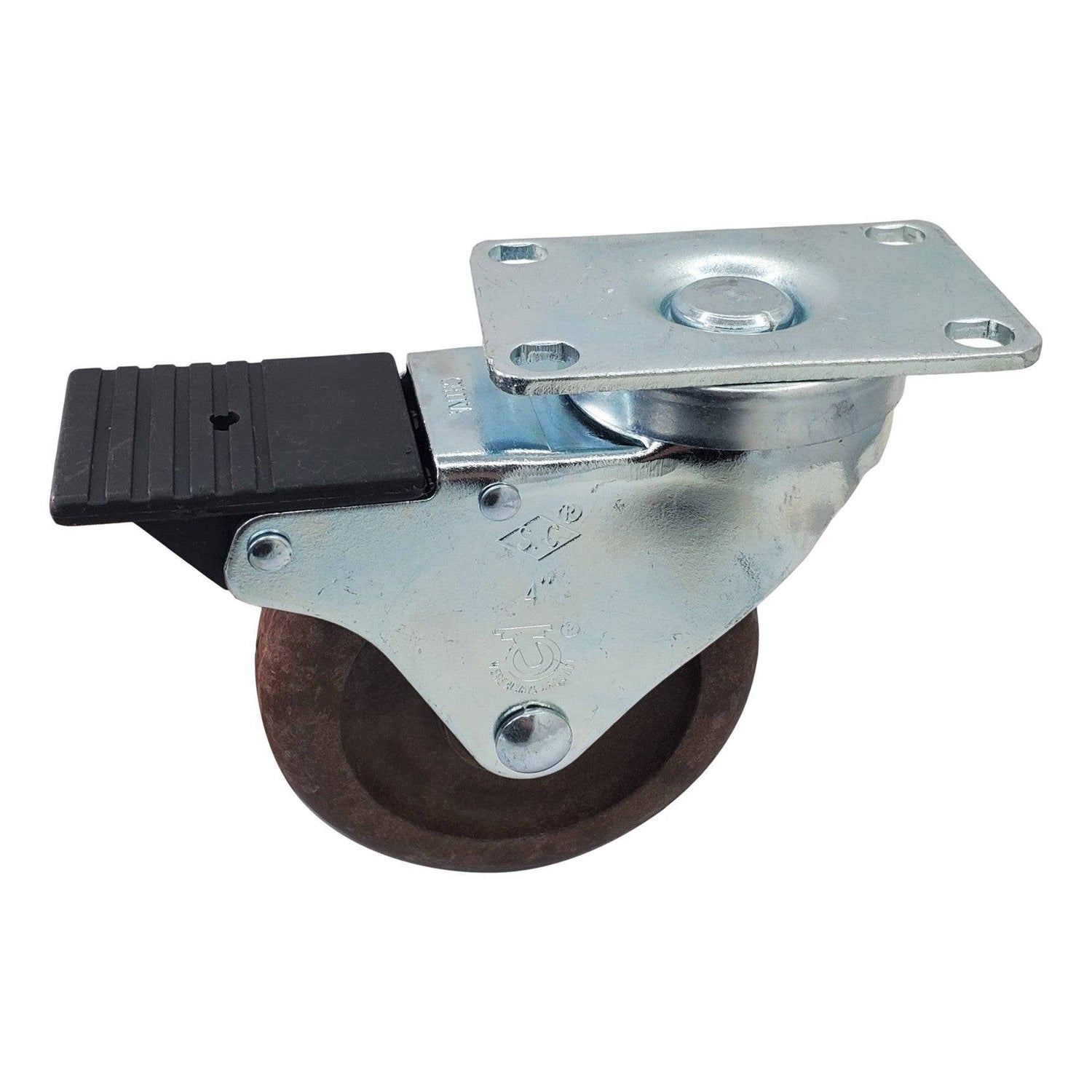4" x 1-1/4" Light Medium Duty Total Lock Swivel Caster with Brimstone Wheel - T3GN40GQ9706YY