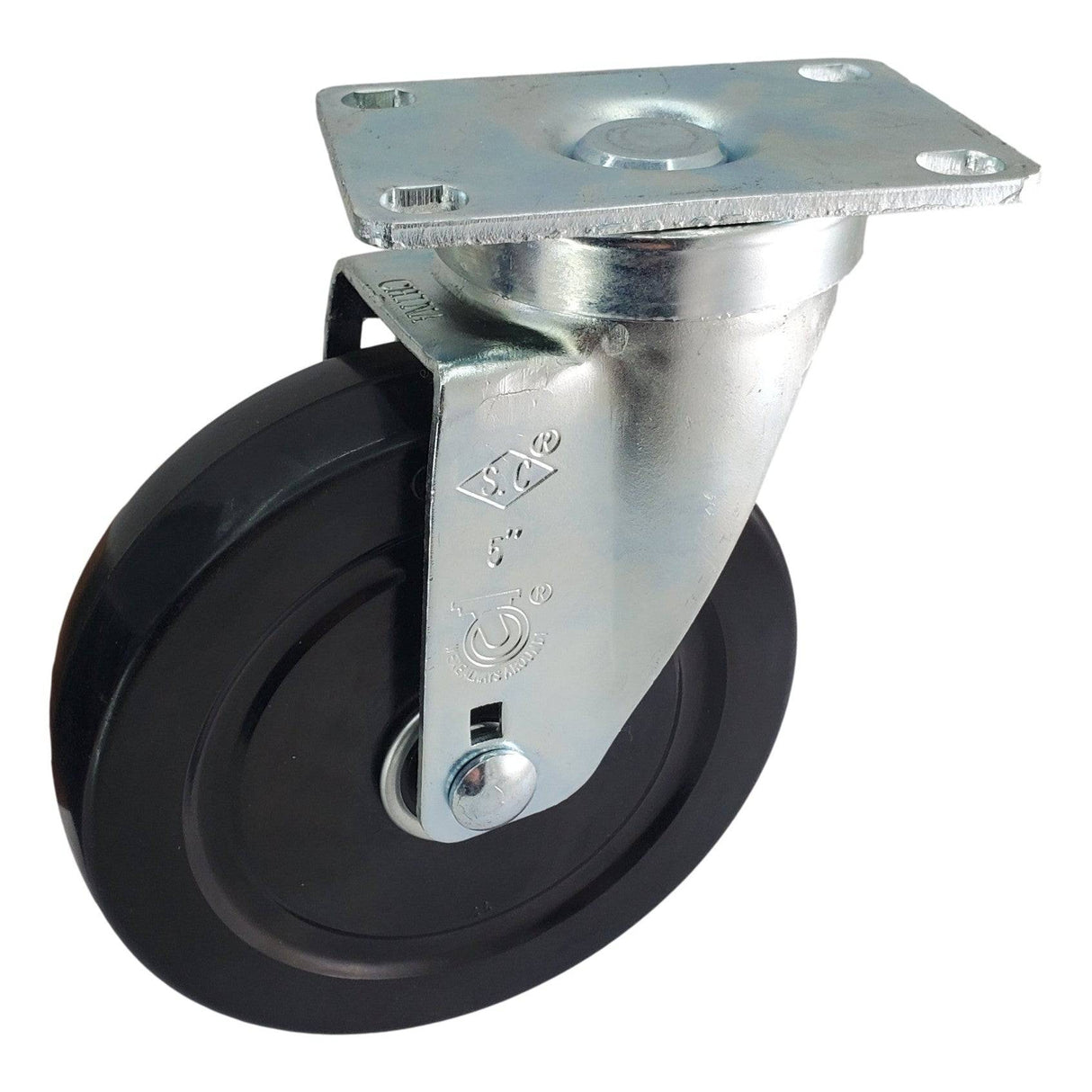 5" x 1-1/4" Light Medium Duty Swivel Caster with Hard Rubber Wheel - 75HR50GB4206YY