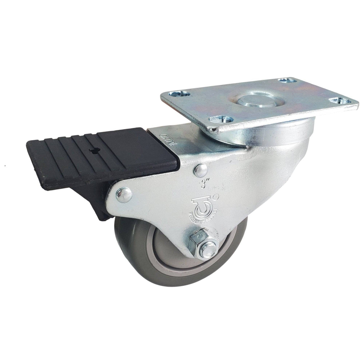 3" x 1-1/4" Light Medium Duty Total Lock Swivel Caster with Poly-Pro Wheel - T3PP30GI4406YY