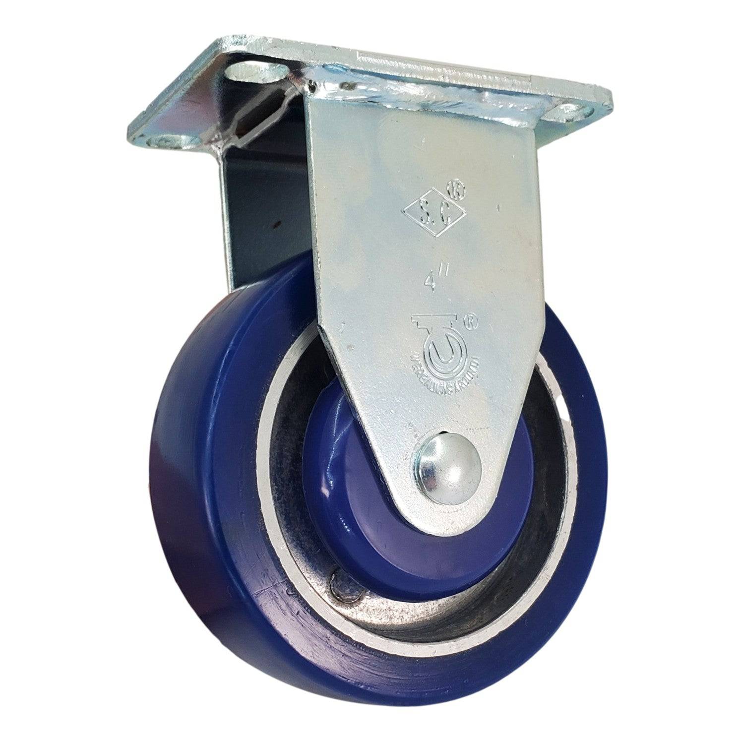 4" x 1-1/4" Light Medium Duty Rigid Caster with Polyon Aluminum Wheel - 76PA40GL4306YY