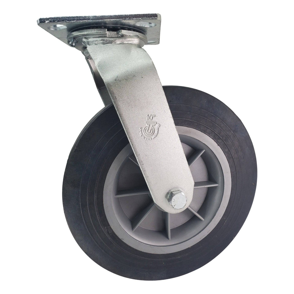 10" x 2-3/4" Medium Duty Pneumatic Swivel Caster with Semi-Pneumatic with Plastic Hub Wheel - 67SN10UC5317YY