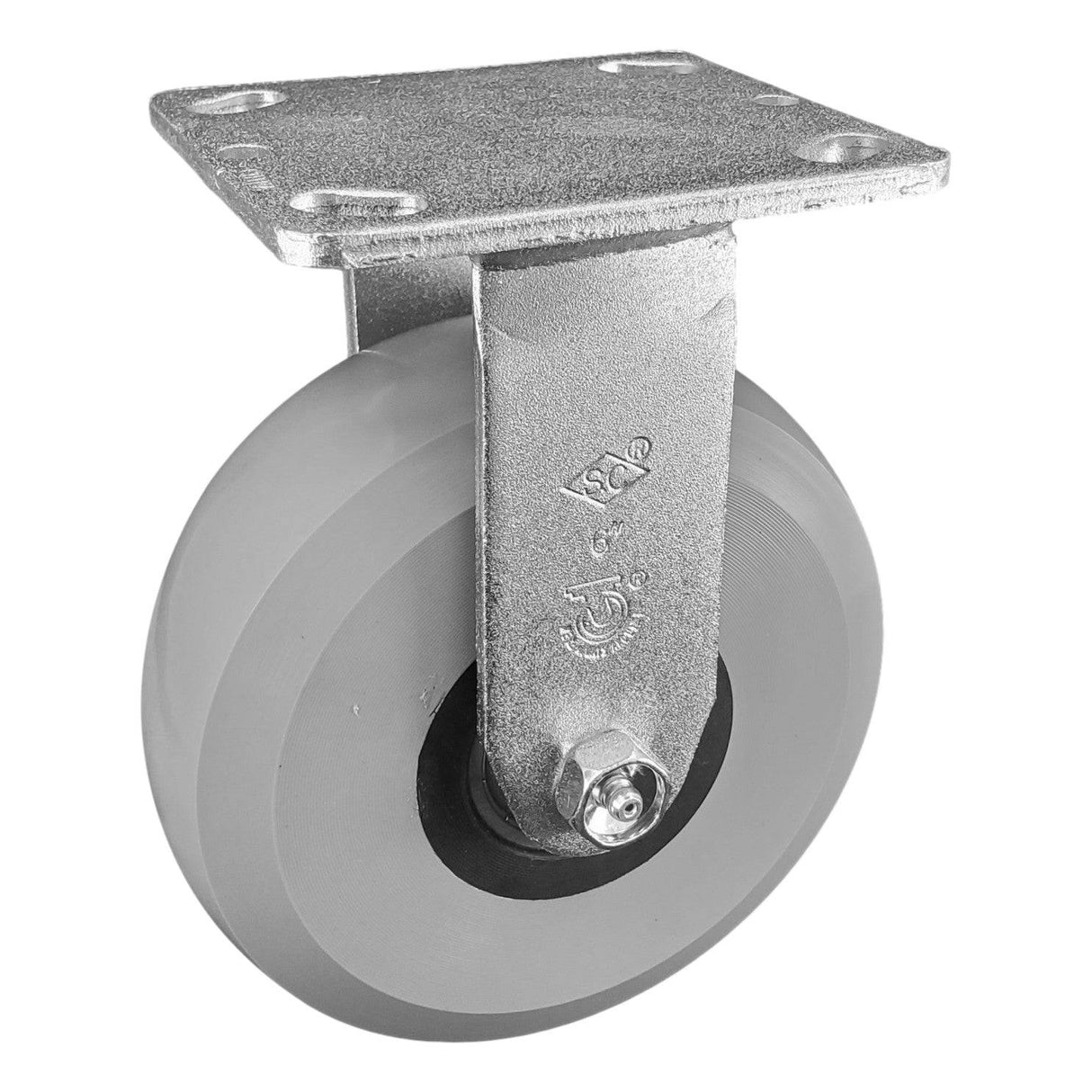 6" x 2" Medium Duty Series Rigid Caster with Ergolastomer Wheel - 28HU60JI6417YY