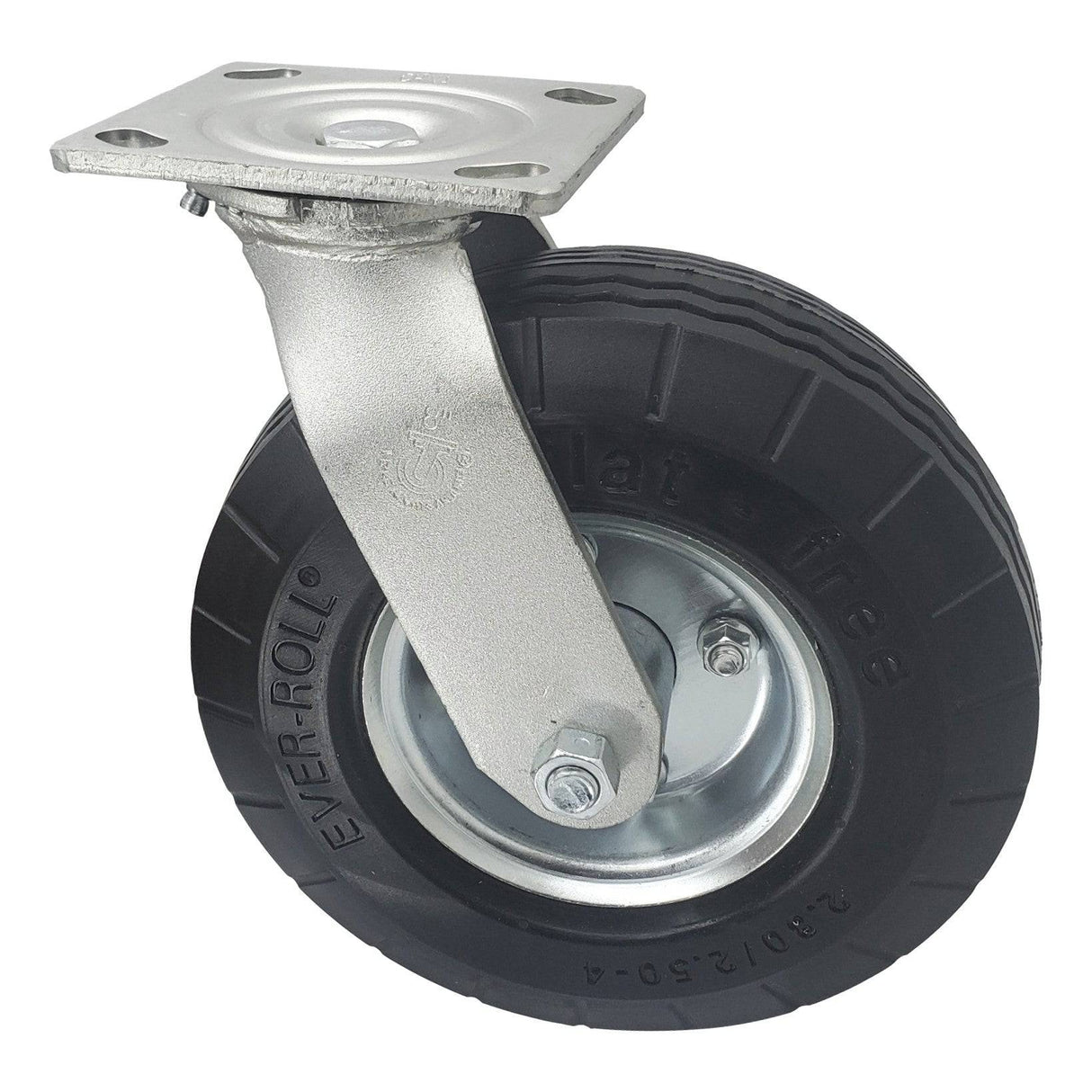 8" x 2-3/4" Medium Duty Pneumatic Swivel Caster with Ever-Roll Wheel - 67ER80BCP317PY