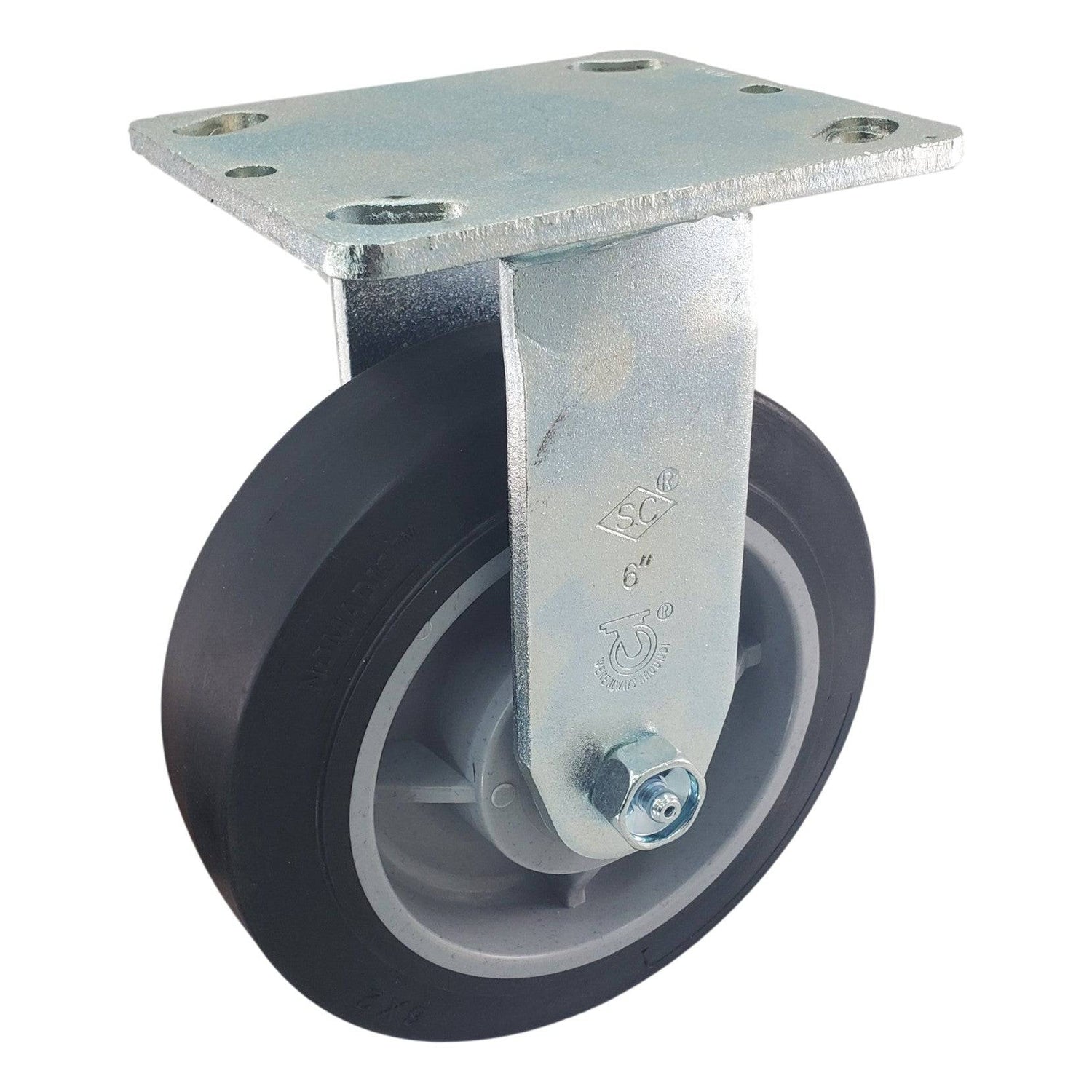 6" x 2" Medium Duty Series Rigid Caster with Nomadic Wheel - 28NM60JA6017YY