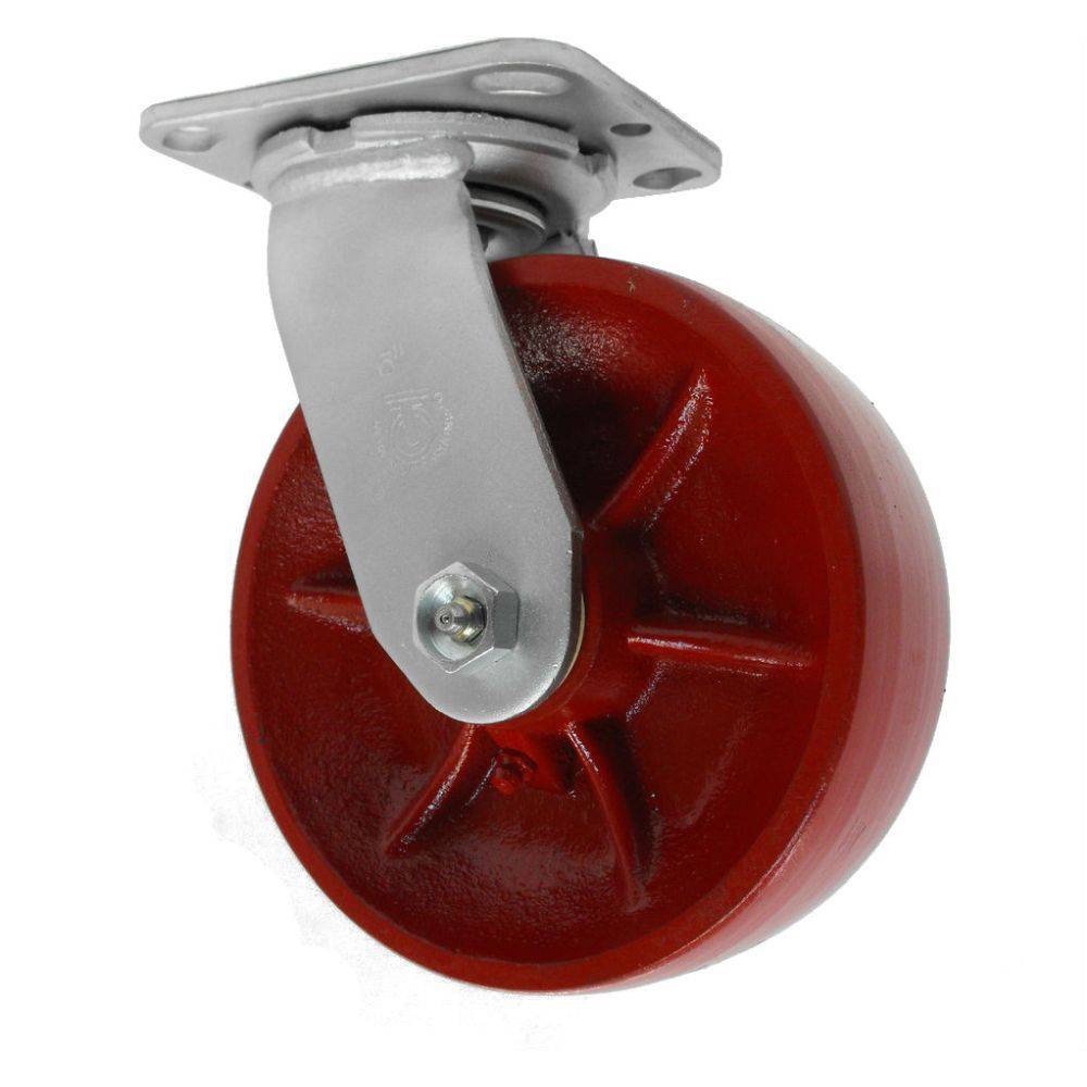 6" x 2" Medium Duty Series Swivel Caster with Energy Saver Ductile Steel Wheel - 27CD60JR0417PY