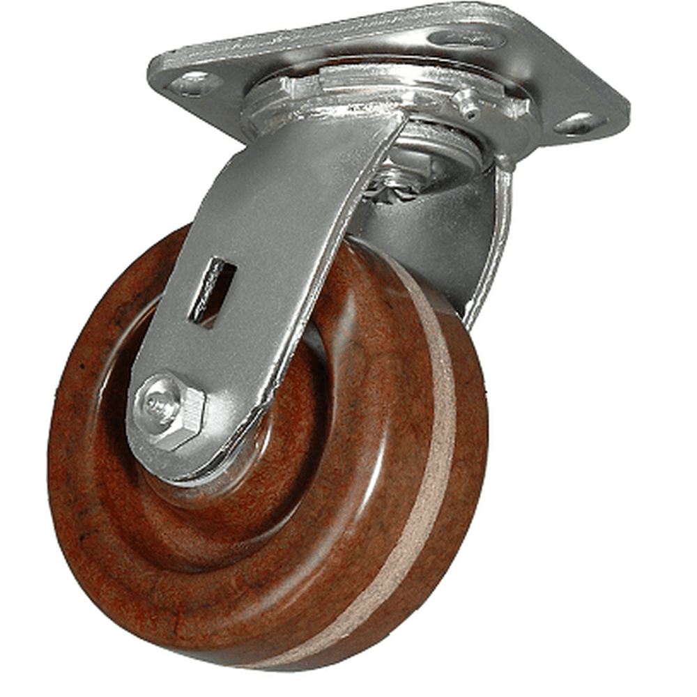 8" x 2" Medium Duty Series Swivel Caster with High Temp. Phenolic Wheel - 27HT80JQ0417YY