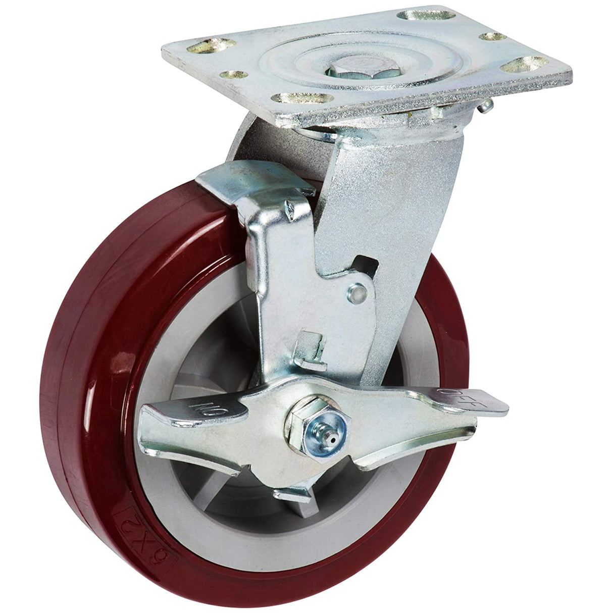 6" x 2" Medium Duty Series Swivel Caster with Polymadic Wheel - 27PM60JM6017TY