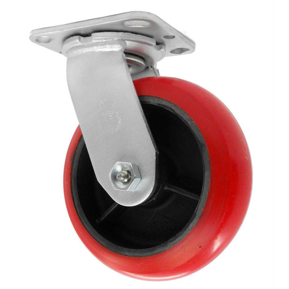 6" x 2" Medium Duty Series Swivel Caster with Polyflexon on Cast Iron Wheel - 27RP60JK0417YY