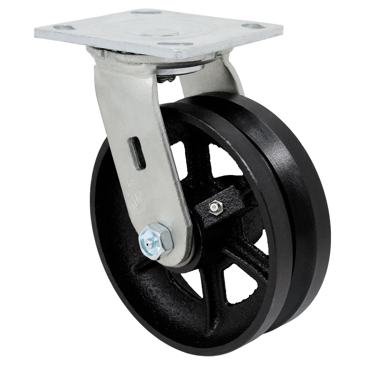 6" x 2" Medium Duty Series Swivel Caster with Cast Iron V-Groove Wheel - 27VG60JT0417YY