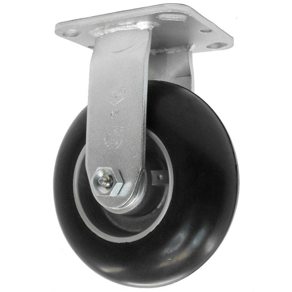 6" x 2" Medium Duty Series Rigid Caster with Dura-Cushion Wheel - 28BC60JZ6317YY