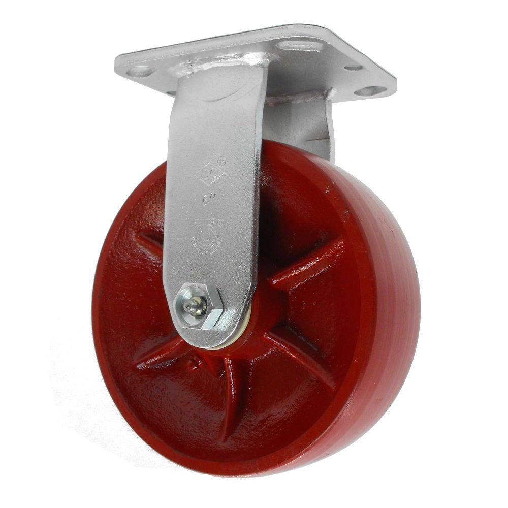 6" x 2" Medium Duty Series Rigid Caster with Energy Saver Ductile Steel Wheel - 28CD60JR0417YY