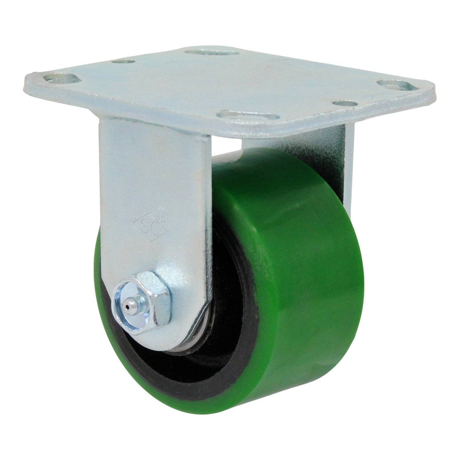 3-1/4" x 2" Medium Duty Series Rigid Caster with Polyon Wheel - 28PU34JG0417YY
