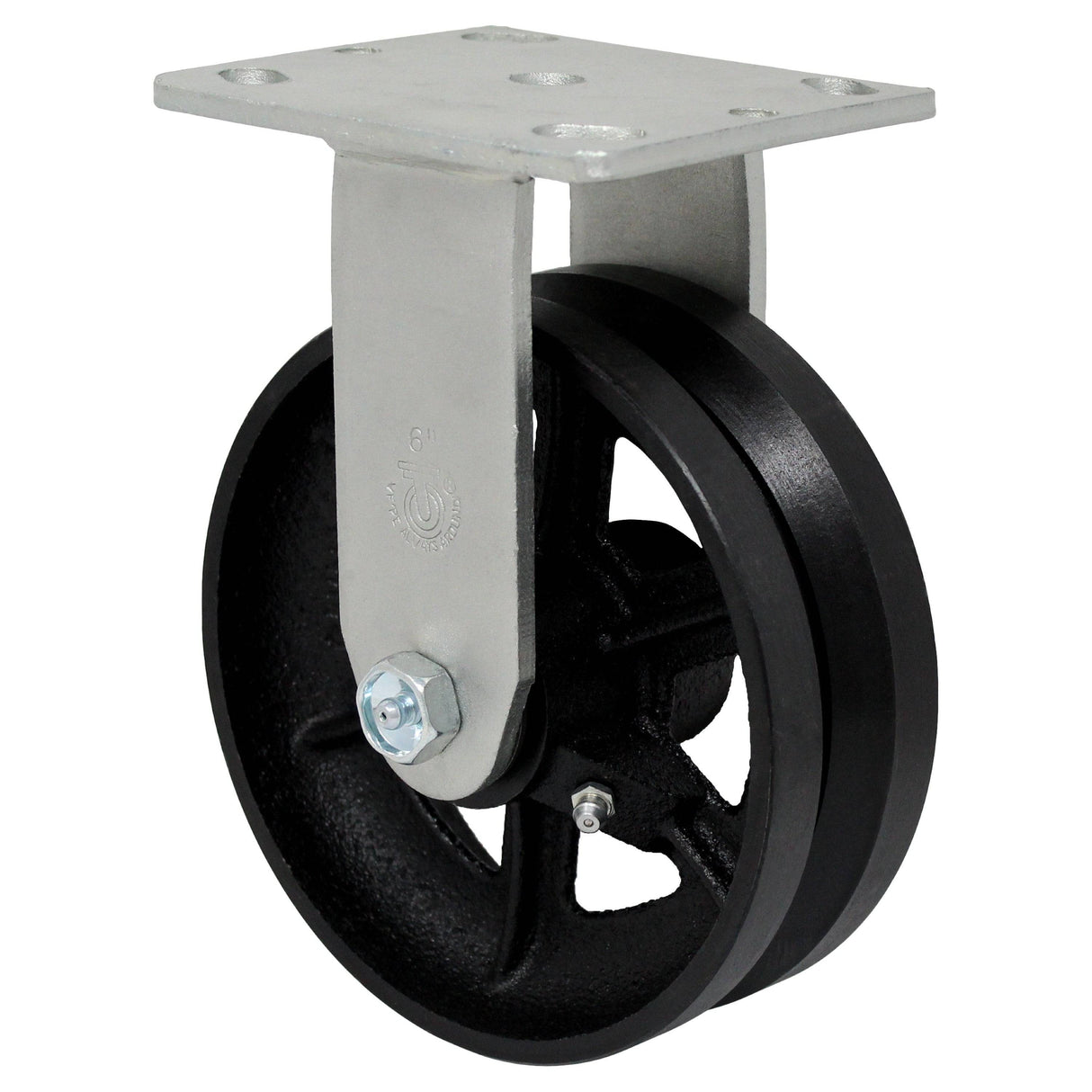 6" x 2" Medium Duty Series Rigid Caster with Cast Iron V-Groove Wheel - 28VG60JT0417YY