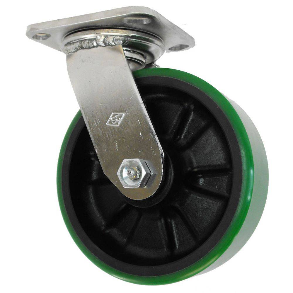 6" x 2" Medium Duty Stainless Steel Swivel Caster with Polyon Maxrok Wheel - 31MU60JG6S17YY
