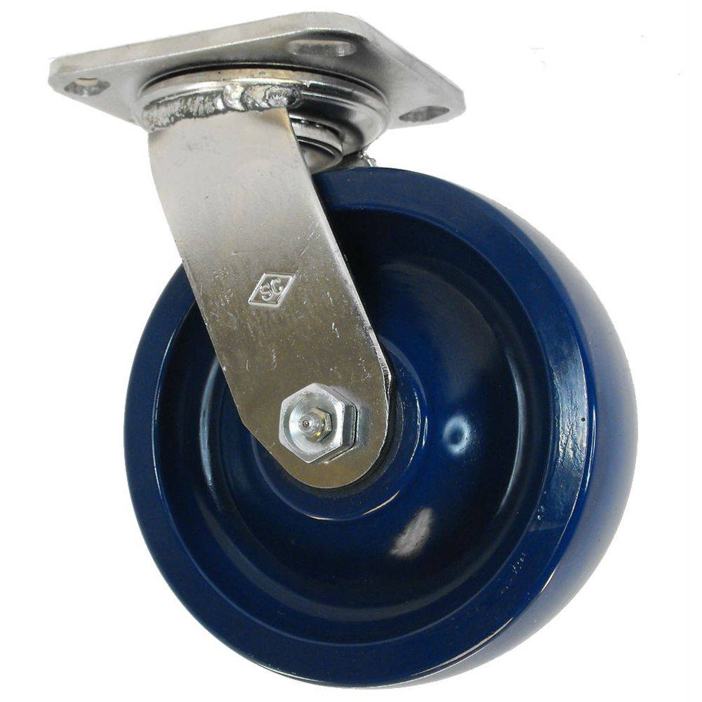 5" x 2" Medium Duty Stainless Steel Swivel Caster with Duralastomer Wheel - 31SU50JL0517PY
