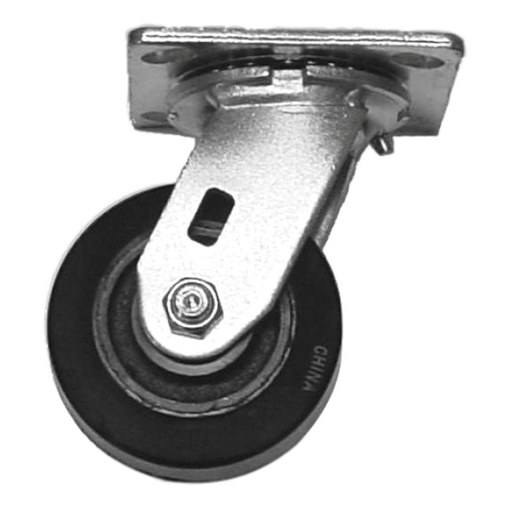 4" x 2" Medium Duty Series Swivel Caster with Mold-On Rubber on Cast Iron Wheel - 27RS40JB0417YY